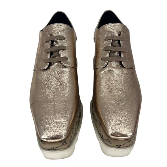 Stella McCartney Rose Gold Elyse Monogram Derbys - Picture 5 of 16